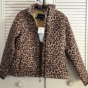 NWT Lands’ End Lighthouse Leopard Print Zip Jacket